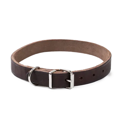 Selected by ZOO Läderhalsband Hera ställbart Brun 20 mm x 36-44 cm