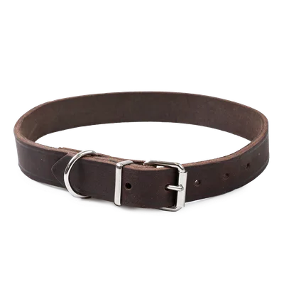 Selected by ZOO Läderhalsband Hera ställbart Brun 22 mm x 39-49 cm