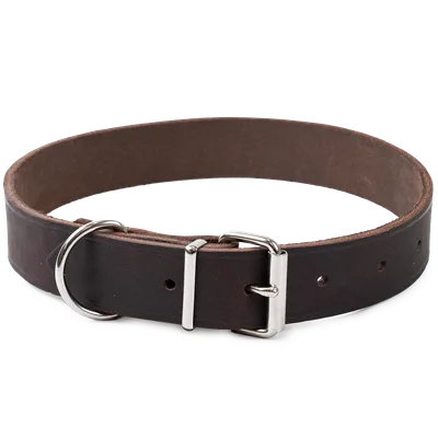Selected by ZOO Läderhalsband Hera ställbart Brun 30 mm x 47-59 cm
