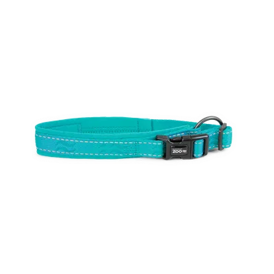 Selected by ZOO Hundhalsband Rufus vadderat ställbart 20 mm x 35-45 cm Turkos
