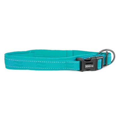 Selected by ZOO Hundhalsband Rufus vadderat ställbart 25 mm x 45-55 cm Turkos