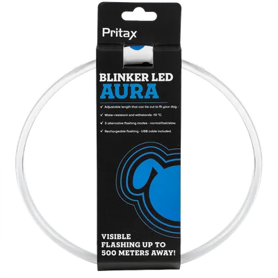 Pritax Blinkhalsband LED Aura, 8mm, 35-60cm, Blå