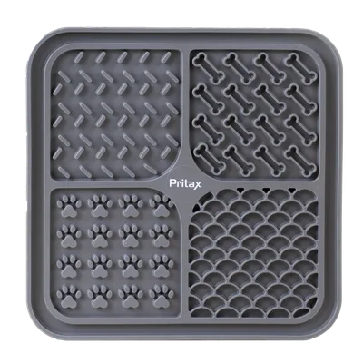 Pritax Lick mat 4-in-1 Grå 20 x 20 cm