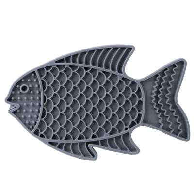 Pritax Lick mat Fish Grå 22 x 13 cm