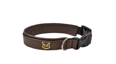 Gustaf och Evita Läderhalsband ställbart, 16-20cm, Brun