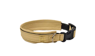 Gustaf och Evita Läderhalsband ställbart, 40-45cm, Beige