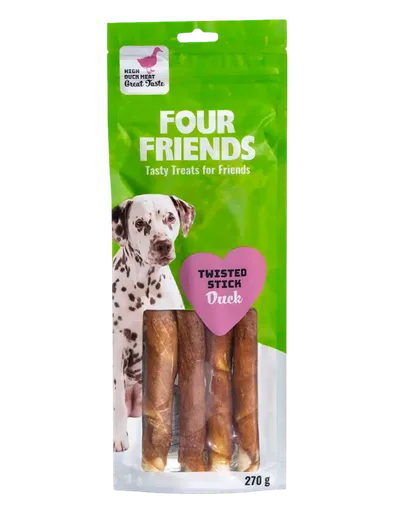 Hundtugg FourFriends Twisted Stick duck 25cm 4-p