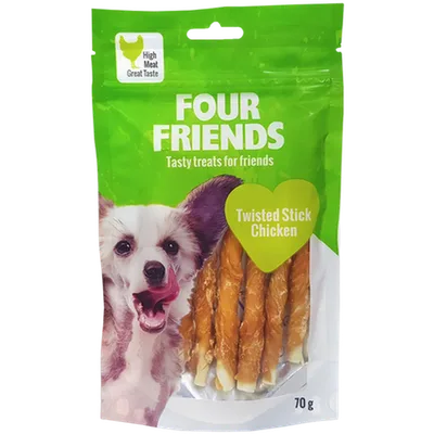 Hundtugg FourFriends Twisted Stick chicken 12,5cm 40-p