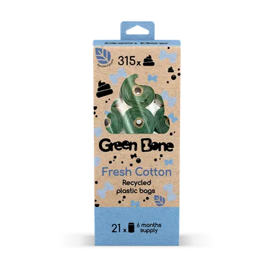 Green Bone Cotton Fresh Hundbajspåsar
