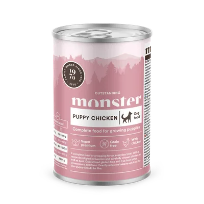 Monster Pet Food Dog Puppy Chicken/Beef Burk 400 g