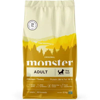 Monster Pet Food Dog Original Adult Chicken/Turkey All Breed 12 kg