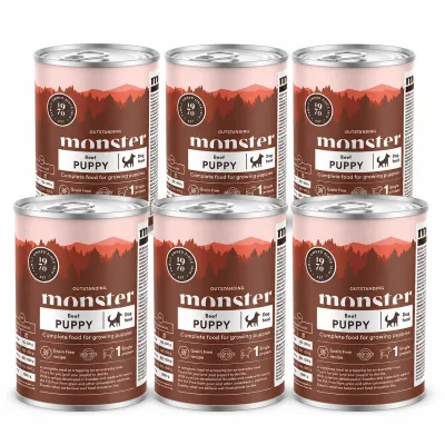 Monster Dog Puppy Beef Hundfoder 6 x 400 g