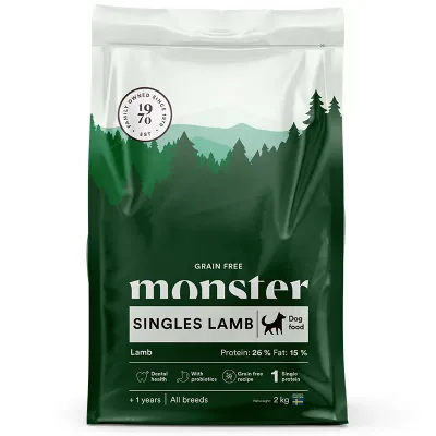Monster Pet Food Dog Grain Free Singles Lamb All Breed 2 kg