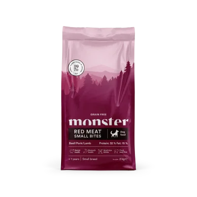 Monster Dog Grain Free Adult Red Meat Small Bites Torrfoder till Hund