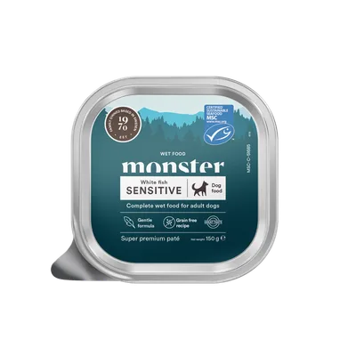 Monster Dog Adult Sensitive White Fish Paté Våtfoder till Hund 150 g