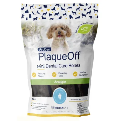 PlaqueOff Dental Care Bones Veggie mini för hund 340 g