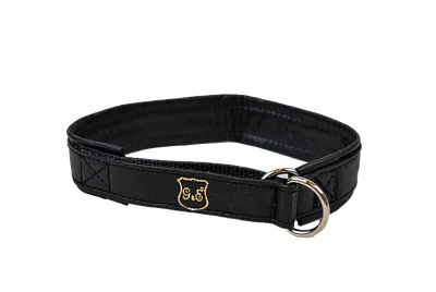 Gustaf och Evita Läderhalsband halvstryp, 25cm, Svart