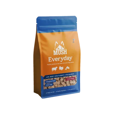 Mush Everyday Frystorkat Blå Nöt, Kalkon, Lax 400 g
