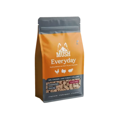 Mush Everyday Frystorkat Grå Kyckling, Kalkon, Lamm 400 g