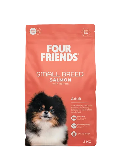 FourFriends Dog Small Breed Salmon Torrfoder till Hund