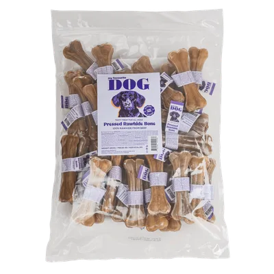 My favourite DOG Pressed Rawhide chew Bone - Natural 12,5 cm