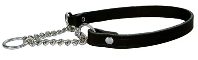 Läderhalsband Halvstryp Svart