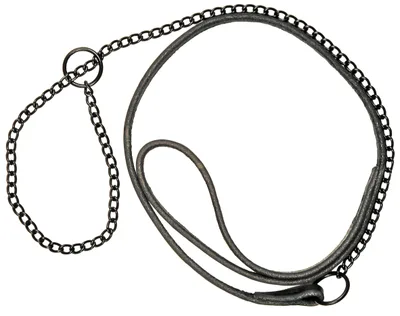 Utställningskoppel Läder Svart 60cm