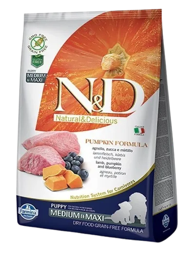 Farmina Dog N&D Pumpkin Lamb & Blueberry Puppy Medium/Maxi 2,5 kg