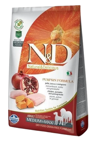 Farmina N&D Dog Pumpkin Kyckling & Granatäpple Adult Medium/Maxi 2,5 kg
