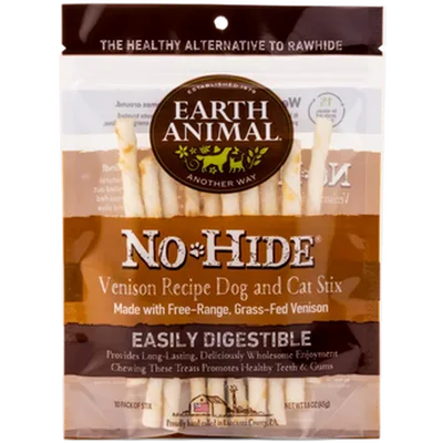 Earth Animal No-Hide Venison Chew Stixs 45 g 10 pack