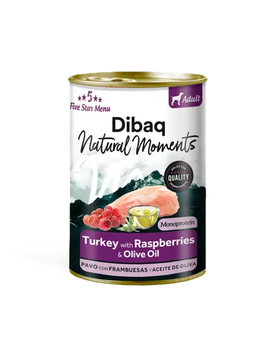 DIBAQ Natural Moments Dog Adult Turkey With Raspberries 380gr