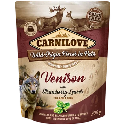 Carnilove Dog Pouch Paté Venison with Strawberry Leaves 300 g