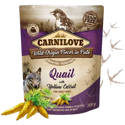 Carnilove Dog Pouch Paté Quail with Carrot 300 g