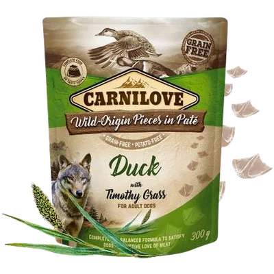 Carnilove Dog Pouch Paté Duck with Timothy Grass 300 g