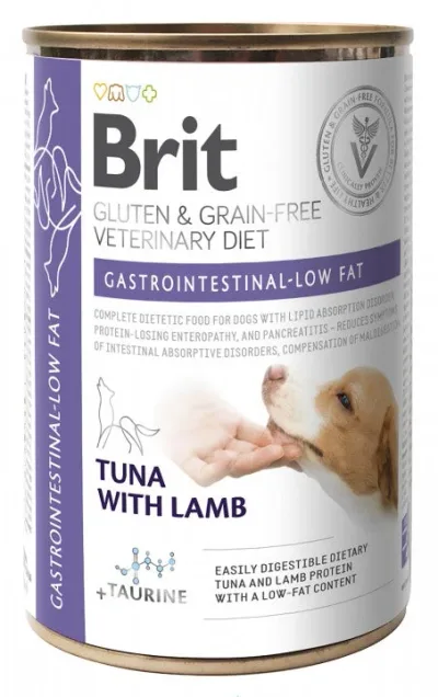 Brit Veterinary Diet Gastrointestinal-Low Fat Tuna with Lamb för hundar 6 x 400 g