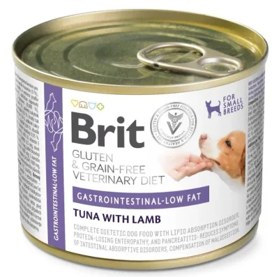 Brit Veterinary Diet Gastrointestinal Low Fat Tuna with Lamb för hundar 6 x 200 g