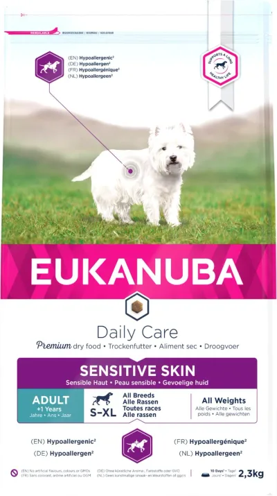 Eukanuba DailyCare Sensitive Skin torrfoder för hund 2,3 kg