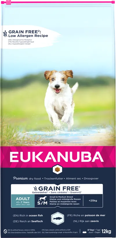 Eukanuba Dog Adult Small/Medium Grainfree Ocean Fish 12 kg