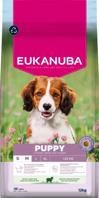 Eukanuba Premium Nutrition Puppy Small & Medium Breed Lamb & Rice 12 kg