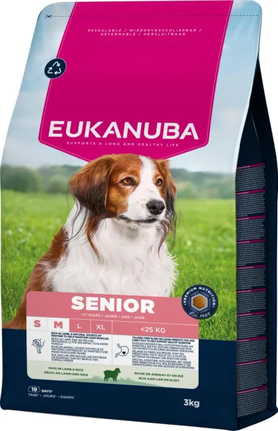 Eukanuba Premium Nutrition Senior Small & Medium Breed Lamb & Rice 3 kg