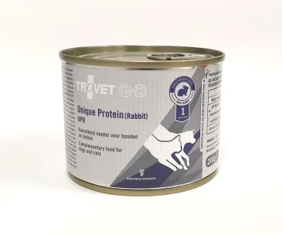 Trovet Unique Protein UPR kanin våtfoder för hund och katt 200 g PROVFÖRPACKNING