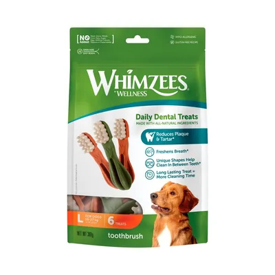 Hundtugg Whimzees Tandborste Star L 6-p