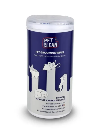 Pet Clean rengöringswipes 50 st för hundar och katter